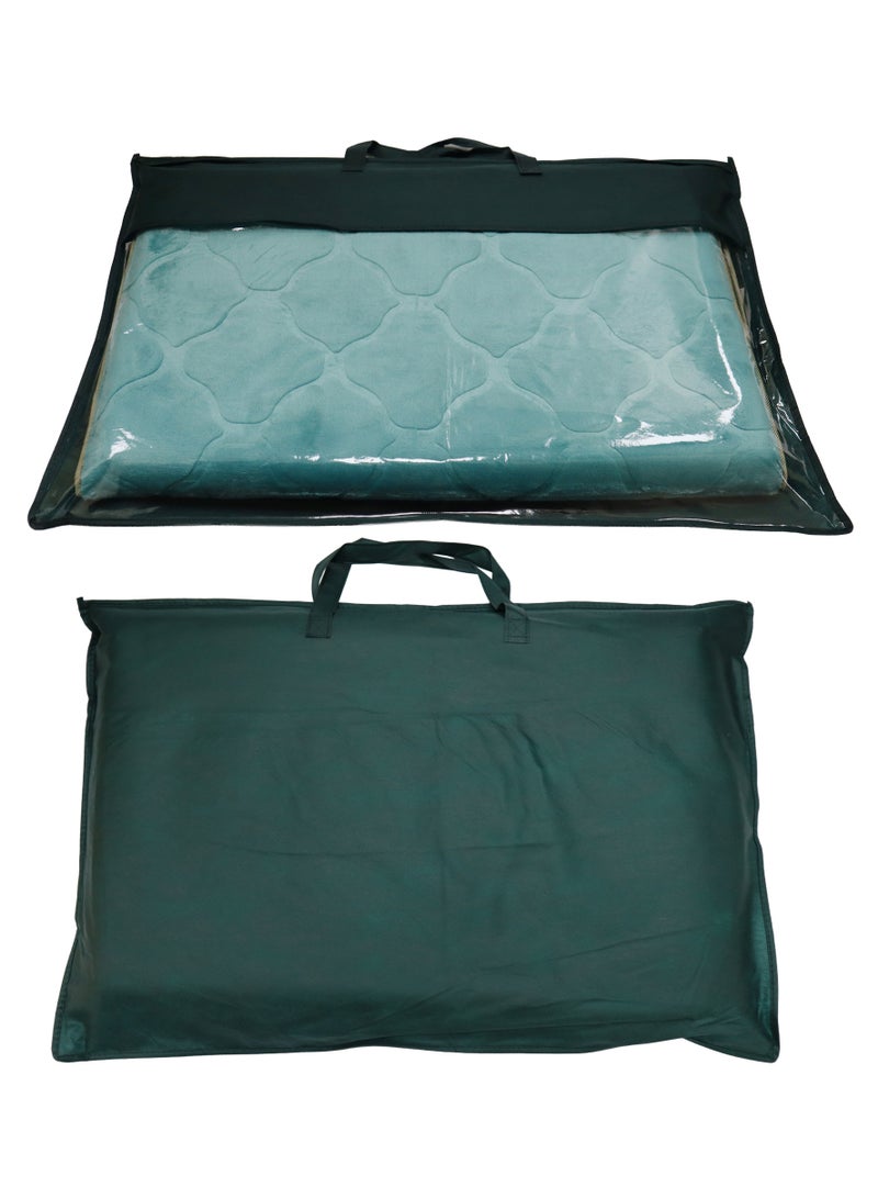 Yuwell Foldable Prayer Mat with Back Support & Carrying Bag, 2-in-1 Prayer Rug Sajadah, Anti-Slip Islamic Salah Mat Soft Velvet Mat 110×65CM for Men & Women, Portable Ramadan & Eid Gift Marine Blue - Image 5